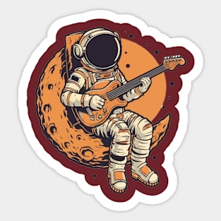 Moon Guitar Sticker